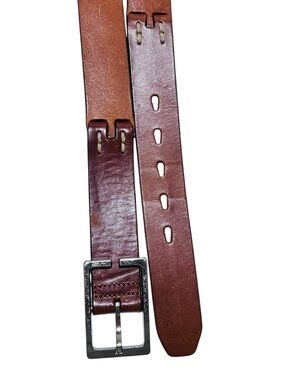Cole Haan Brown Leather Belt with Silver Buckle